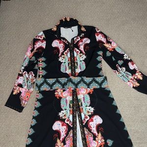 Floral midi dress button down